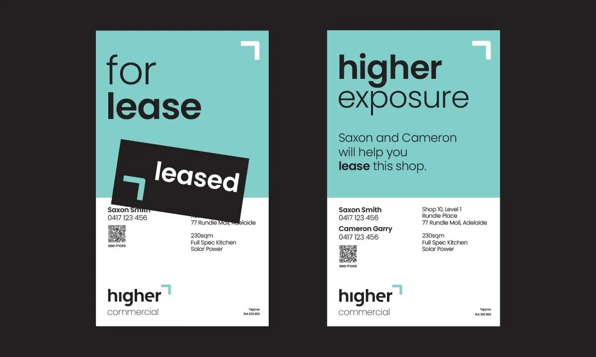 Higher Commercial — A direct message at the property itself.