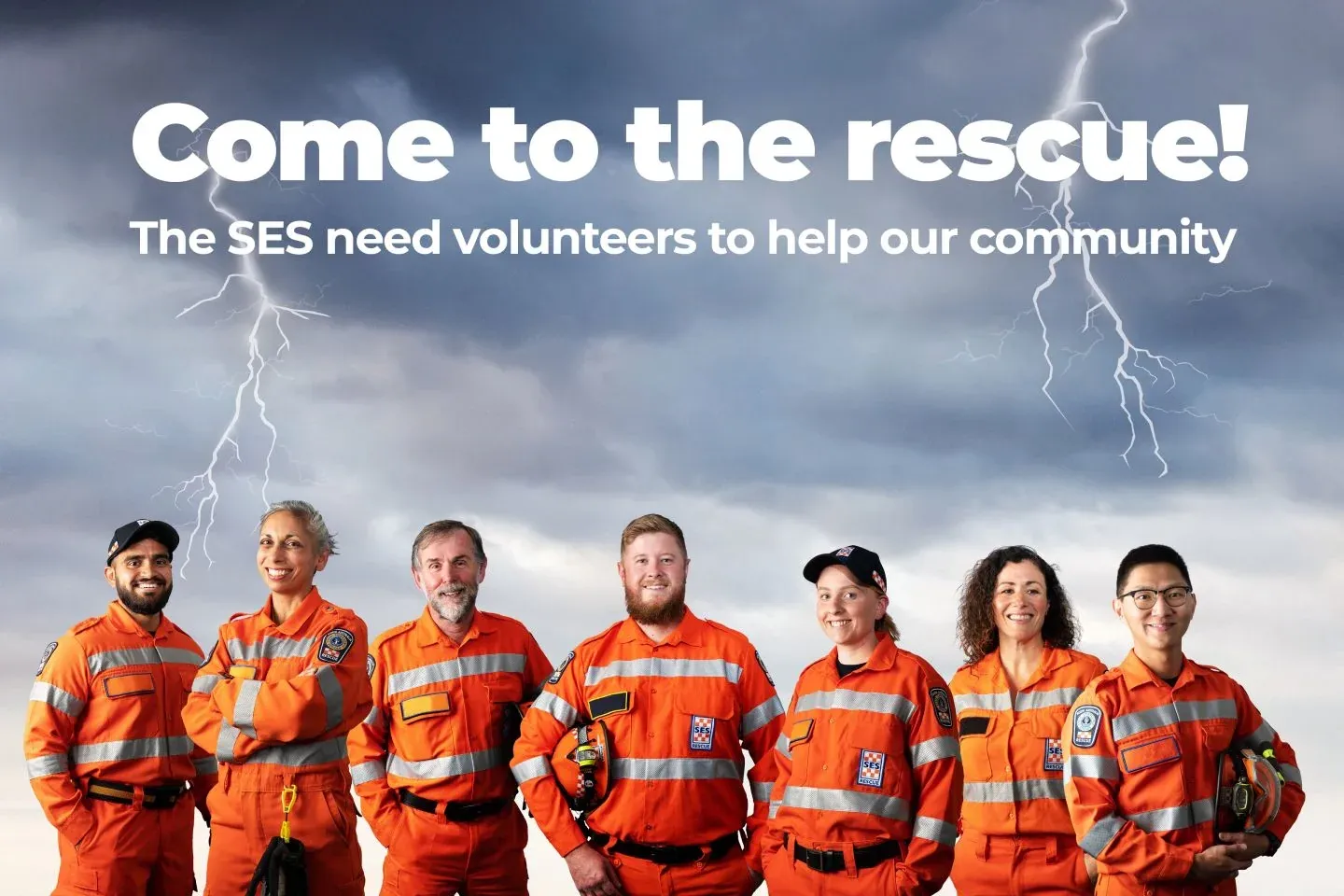 SES — Real SES volunteers are the campaign’s heroes.