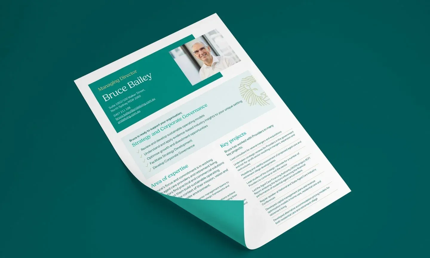 Pride Aged Living — A consistent expression in everyday communications.