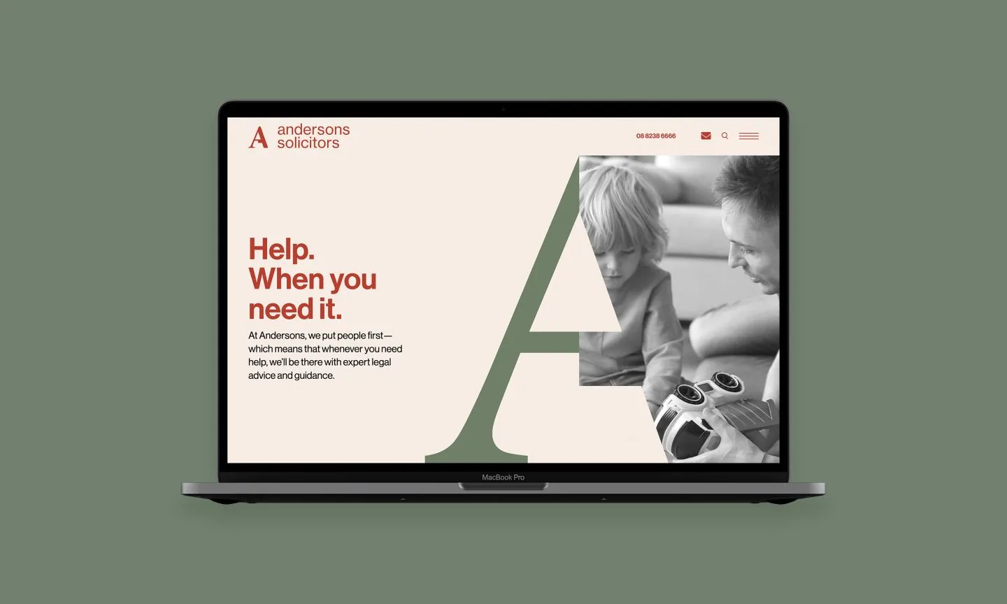 Andersons Solicitors website shown on a laptop