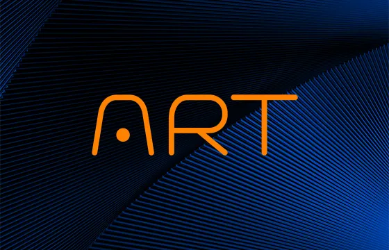 ART Group identity shown over layered blue linework
