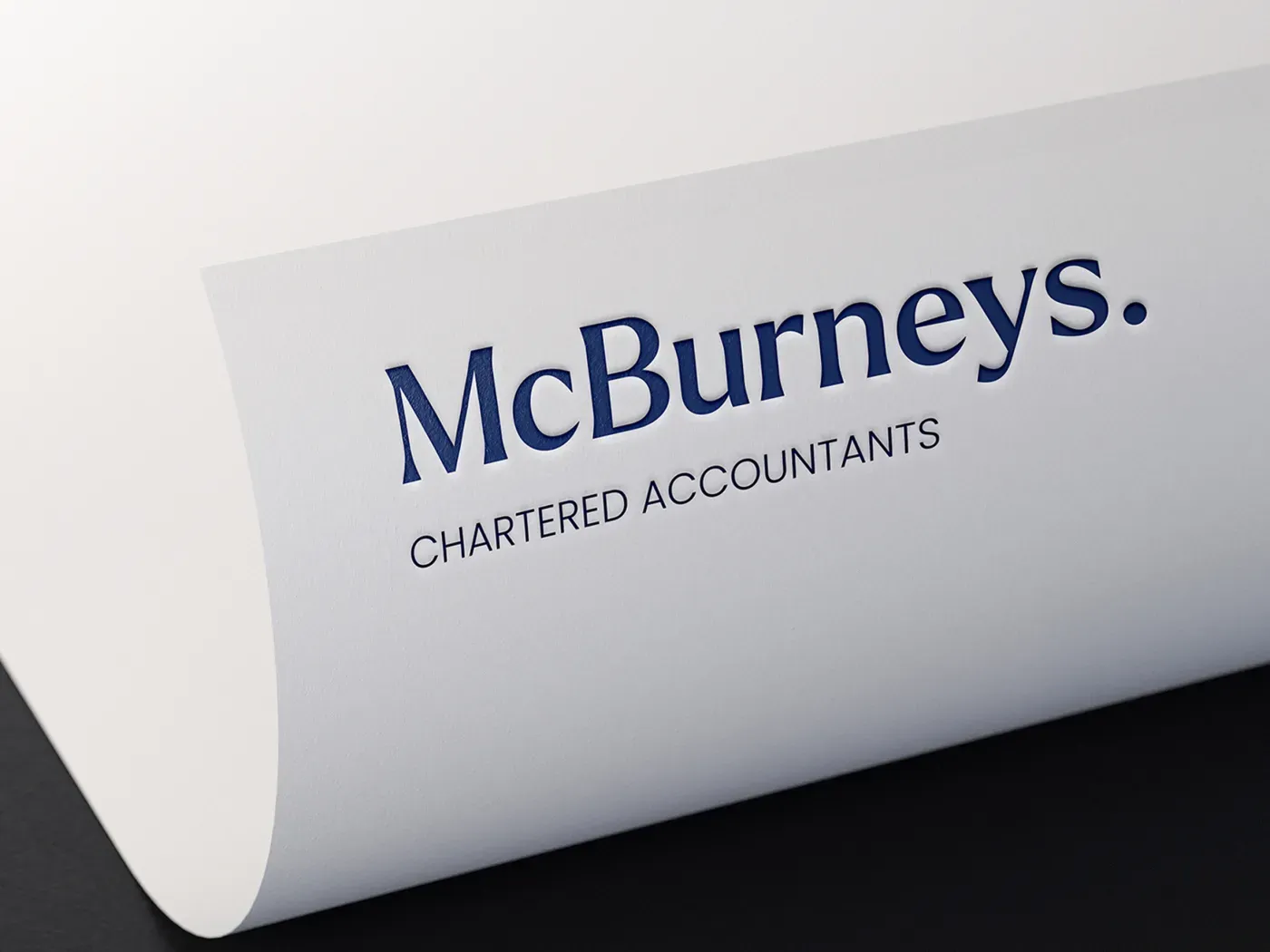 McBurneys Chartered Accountants identity embossed on stationery