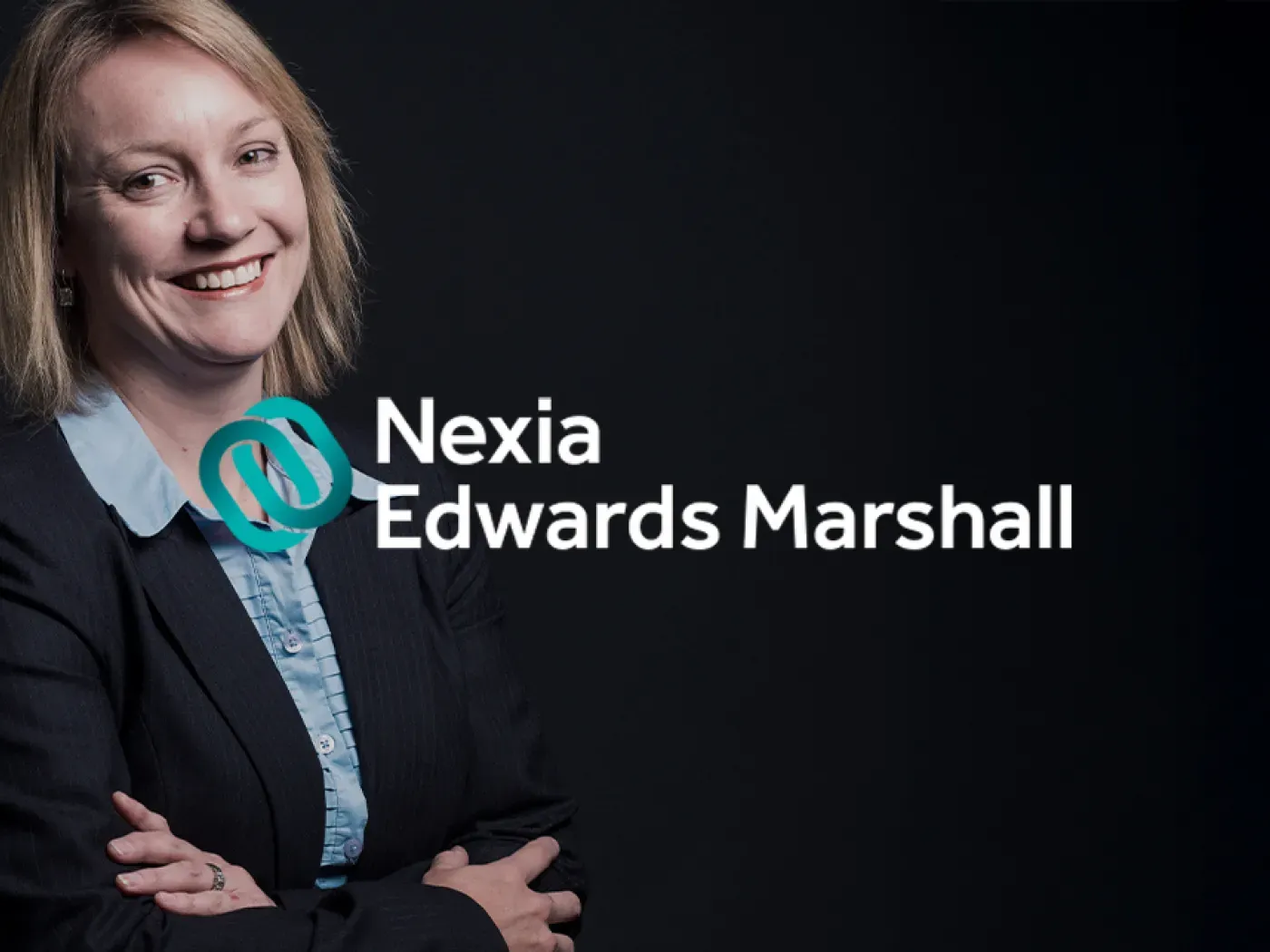 Nexia Edwards Marshall identity beside a team portrait