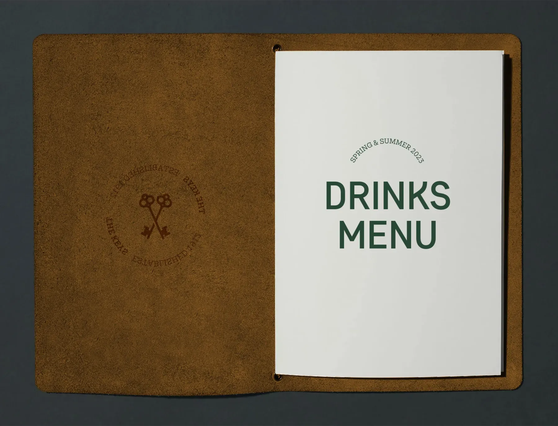 The Keys food and drinks menu featuring its new identity